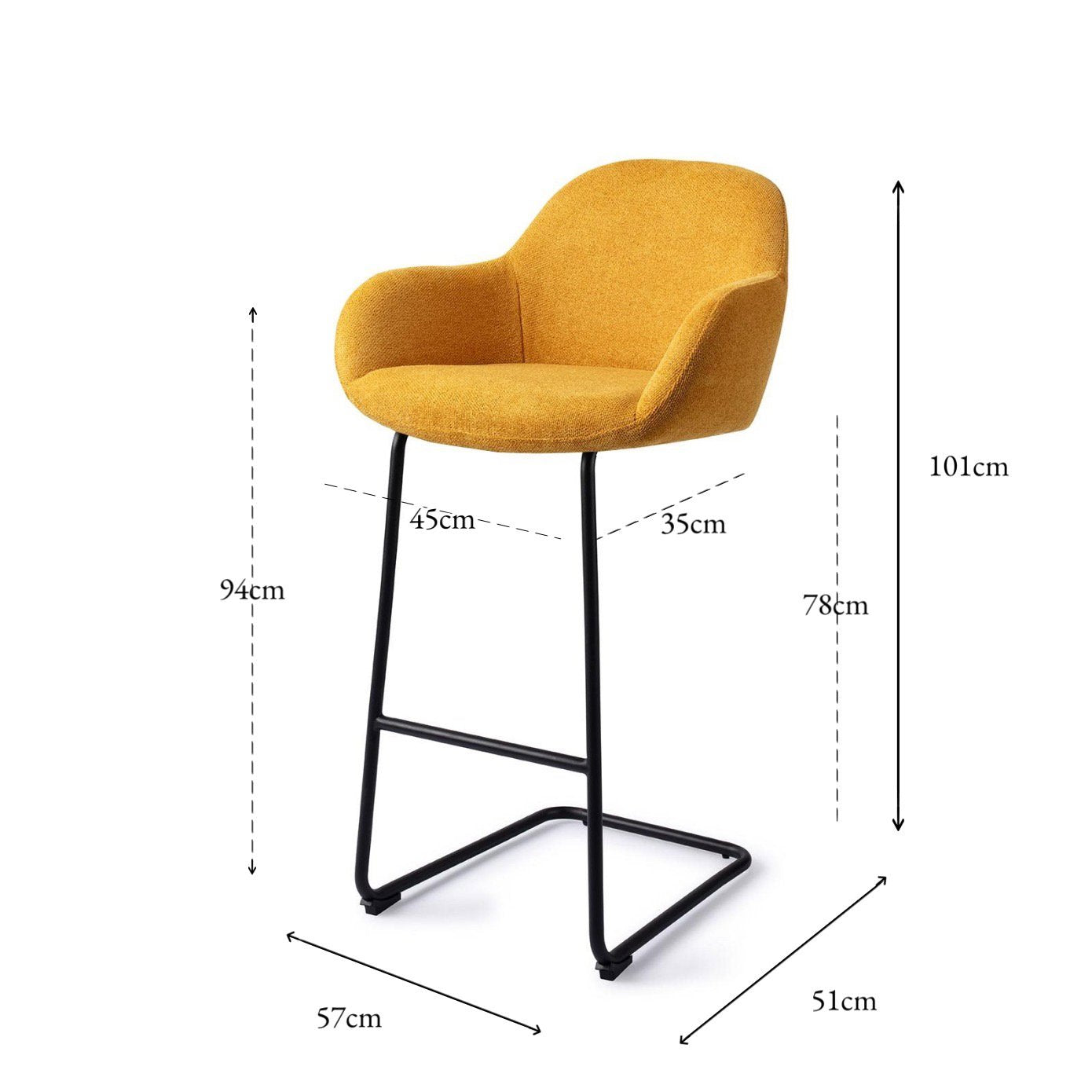 Kushi Bar Chair Sweet Corn Arch Bar (75 cm)