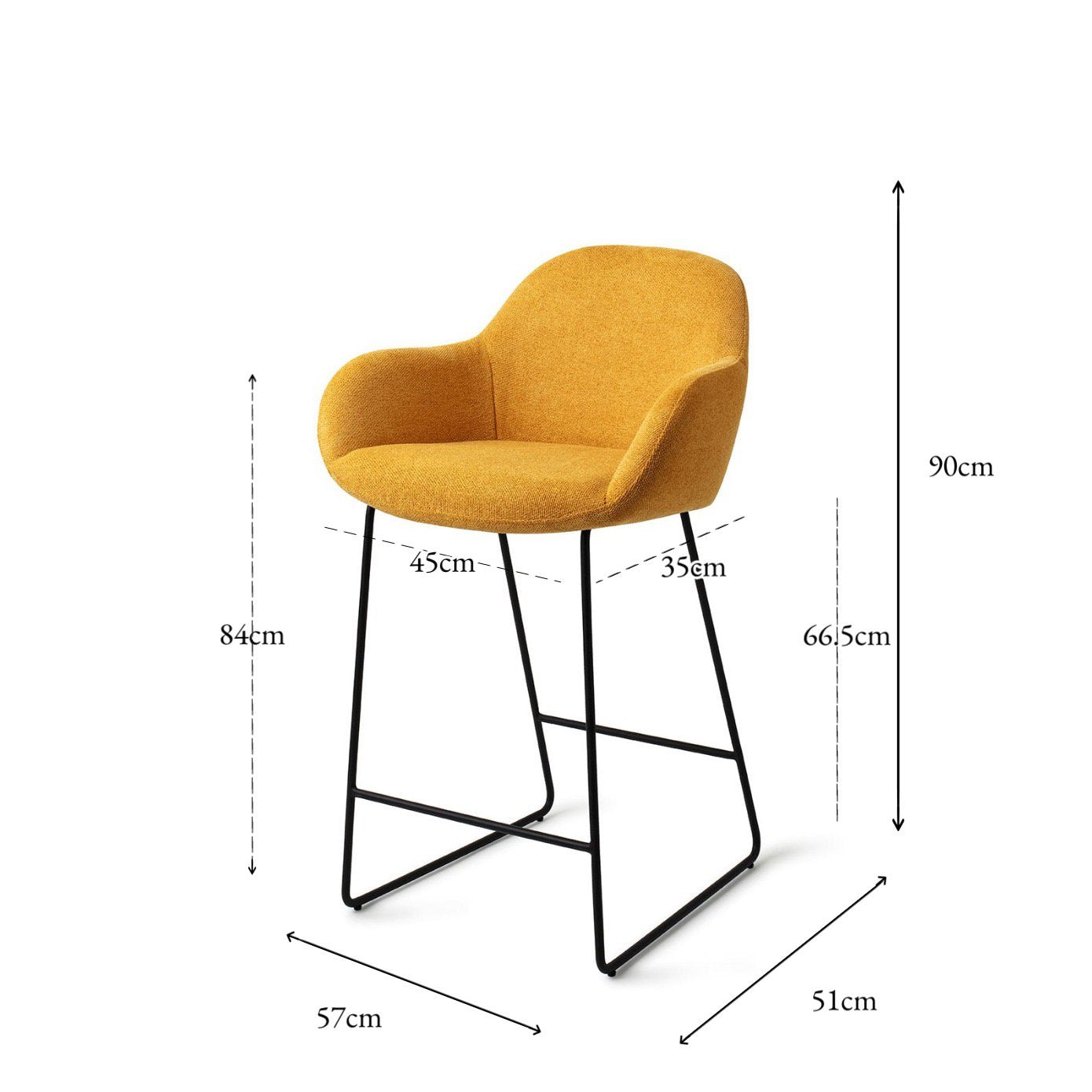 Kushi Bar Chair Sweet Corn Slide Counter (65 cm)