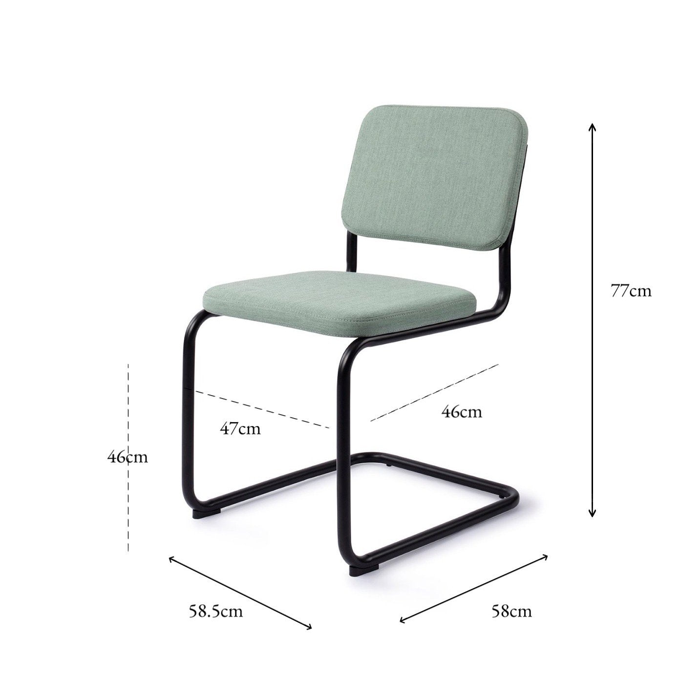 Mugi Dining Chair Spearmint  Black