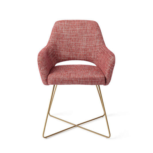 Yanai Dining Chair Berry Bars Cross Gold