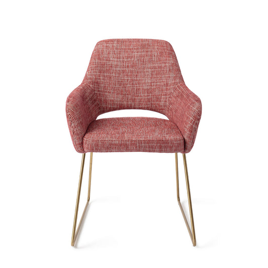 Yanai Dining Chair Berry Bars Slide Gold