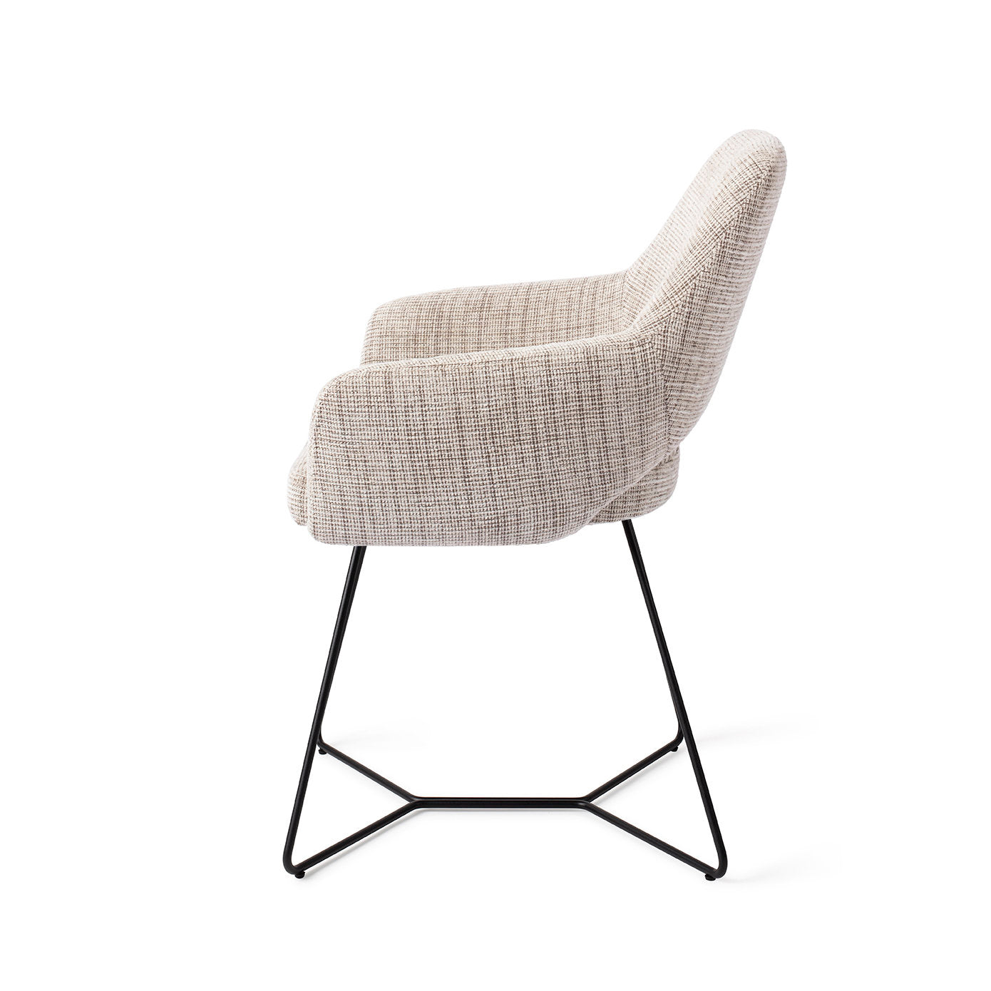 Yanai Dining Chair Caramel Grid Beehive Black