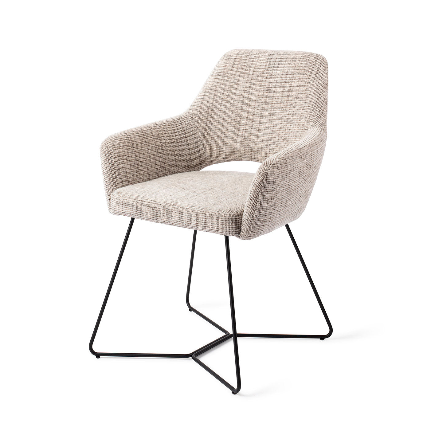 Yanai Dining Chair Caramel Grid Beehive Black