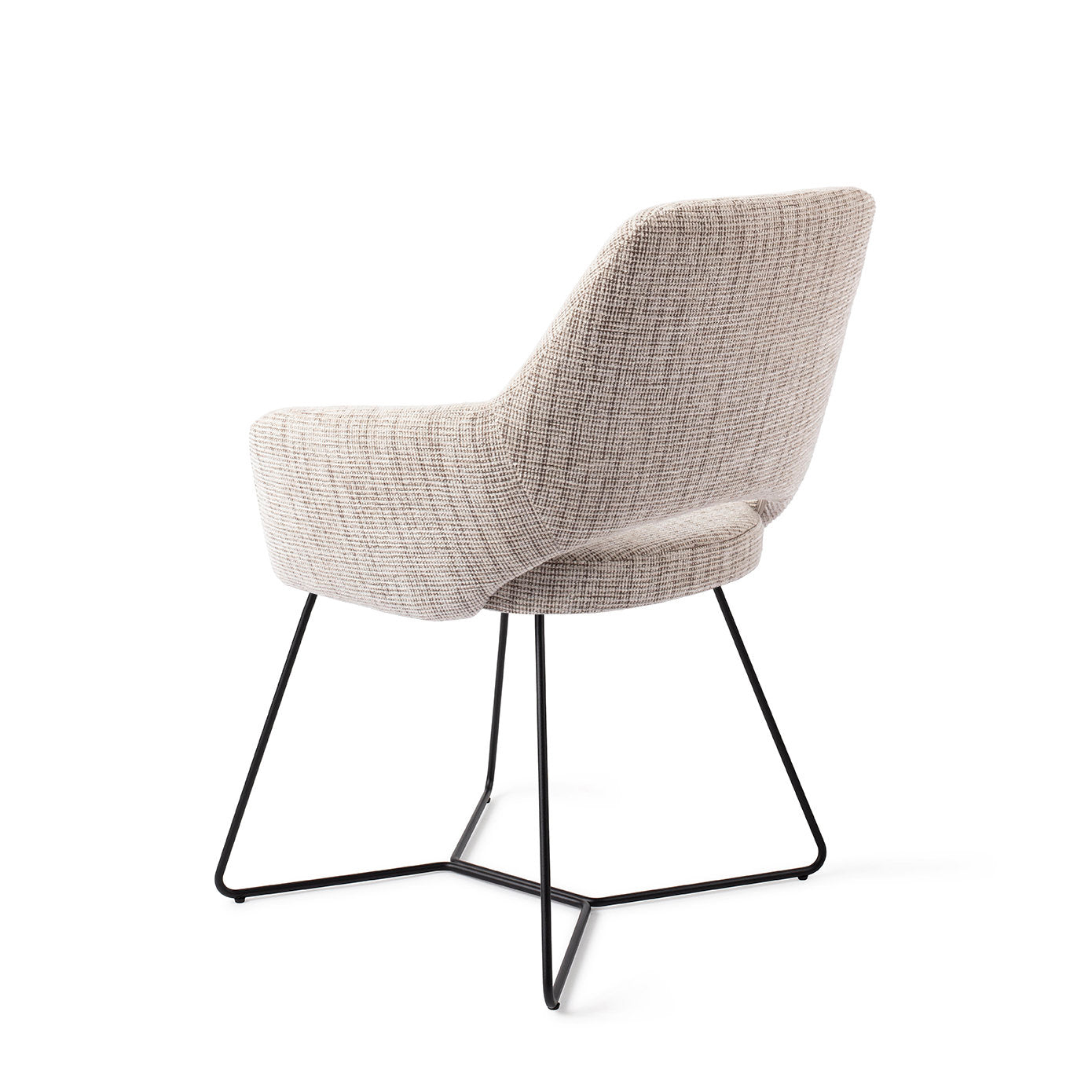 Yanai Dining Chair Caramel Grid Beehive Black