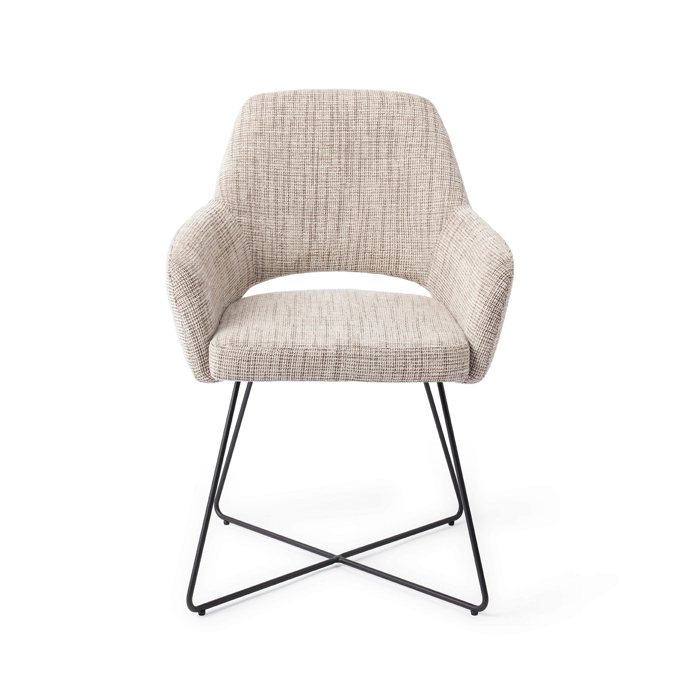 Yanai Dining Chair Caramel Grid Cross Black