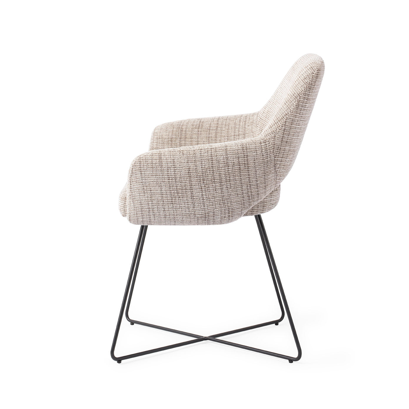 Yanai Dining Chair Caramel Grid Cross Black