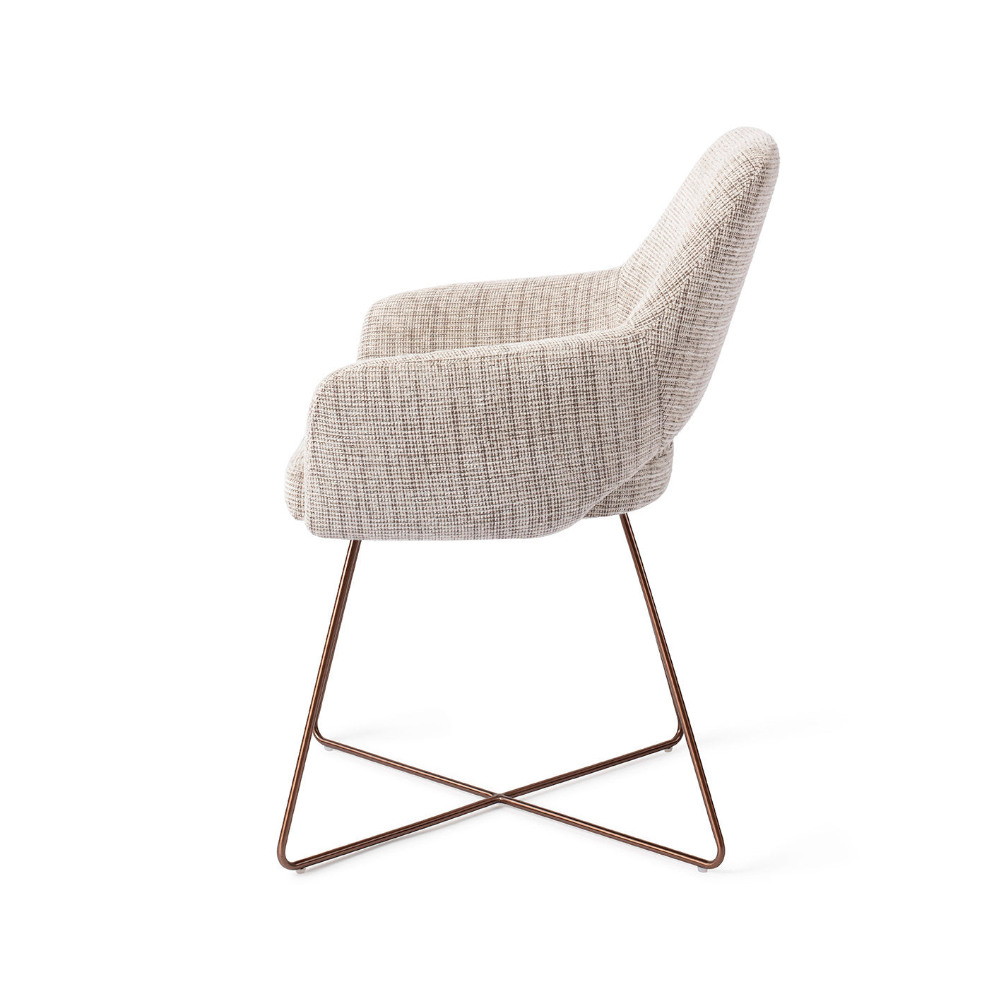 Yanai Dining Chair Caramel Grid Cross Rose
