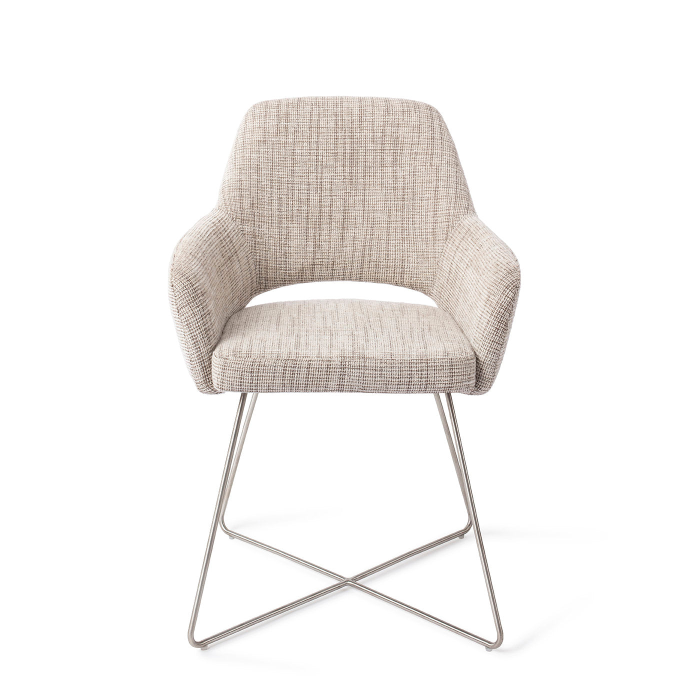 Yanai Dining Chair Caramel Grid Cross Steel