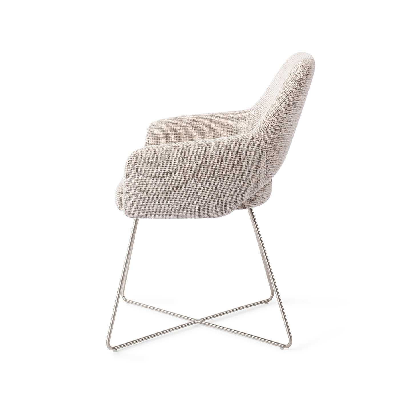 Yanai Dining Chair Caramel Grid Cross Steel
