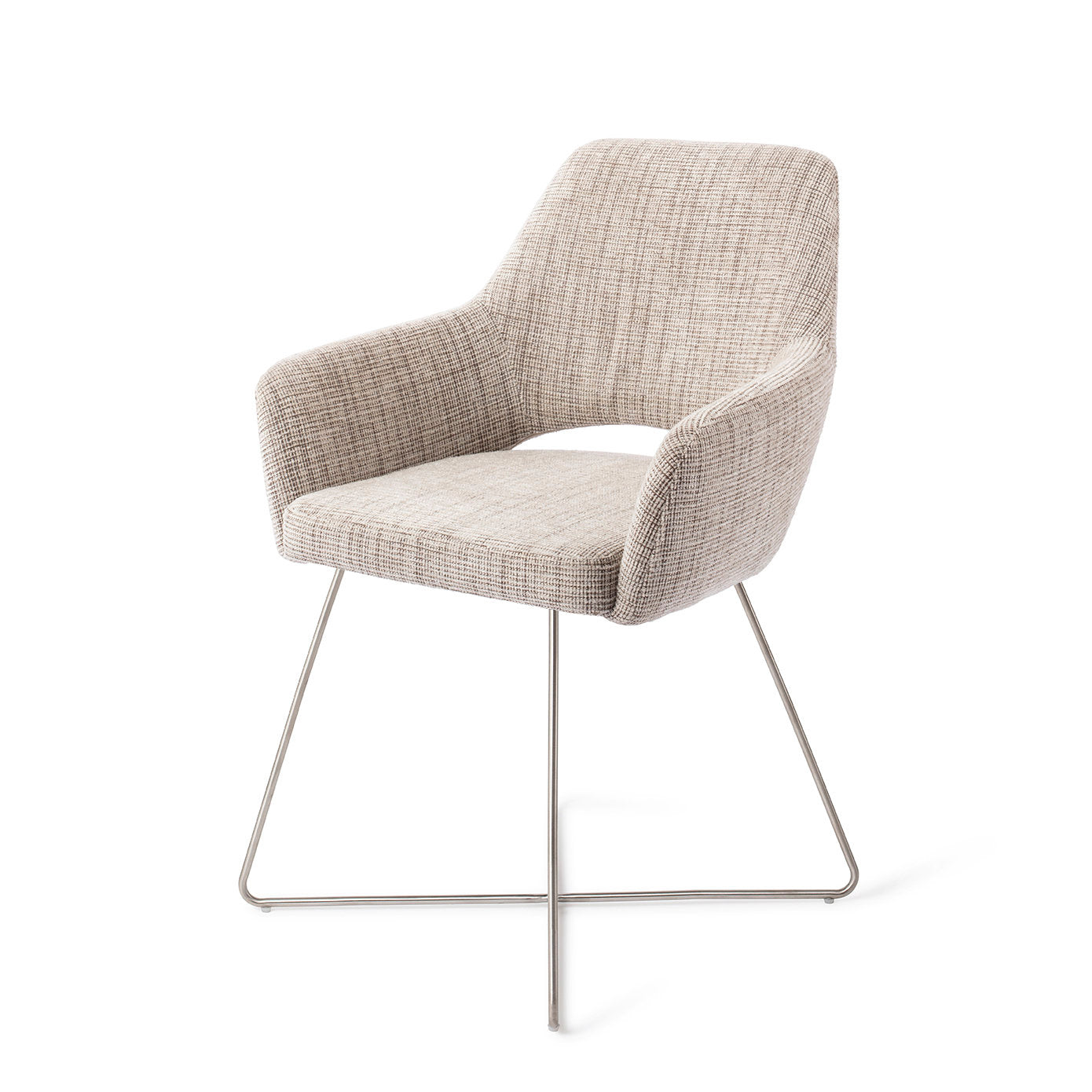 Yanai Dining Chair Caramel Grid Cross Steel