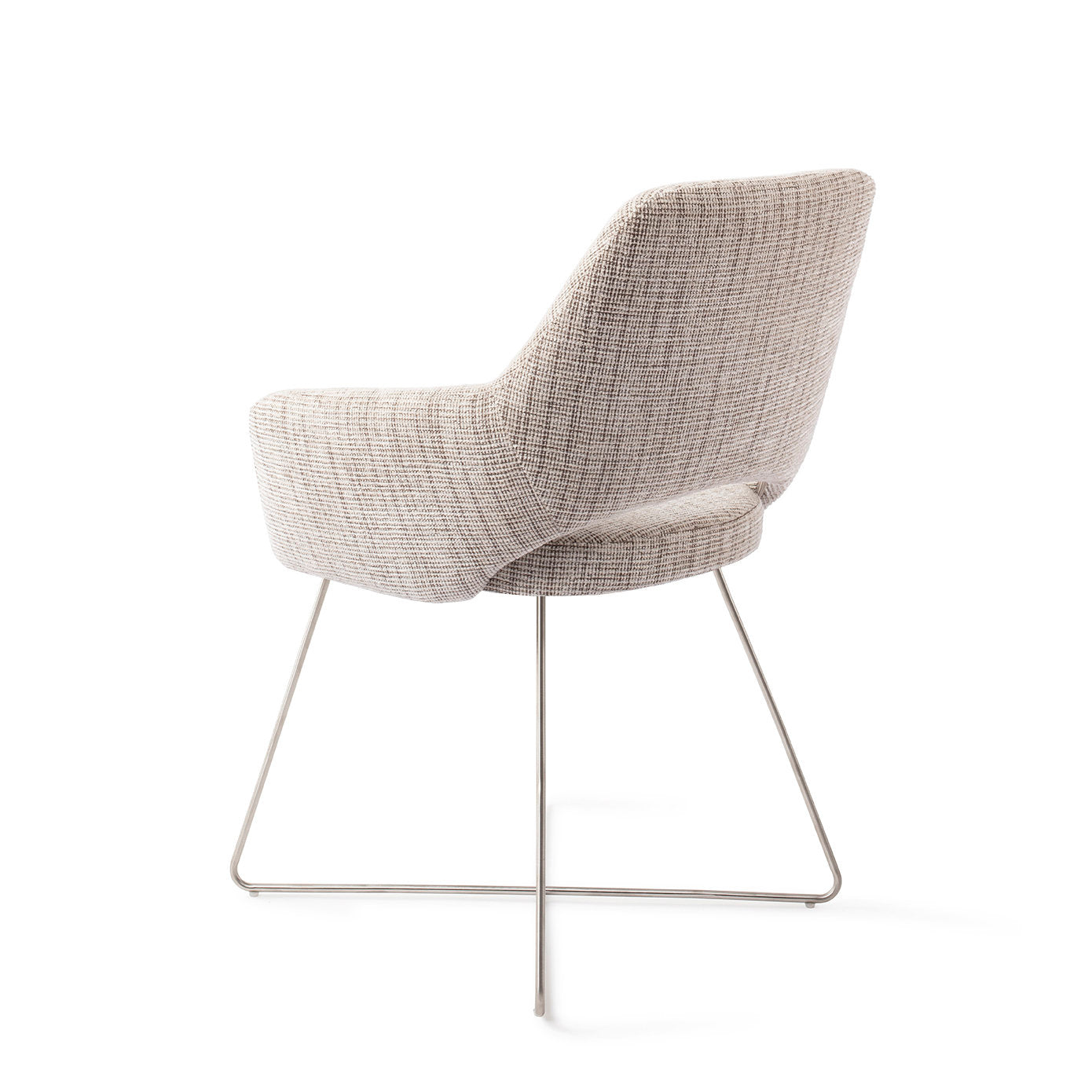 Yanai Dining Chair Caramel Grid Cross Steel