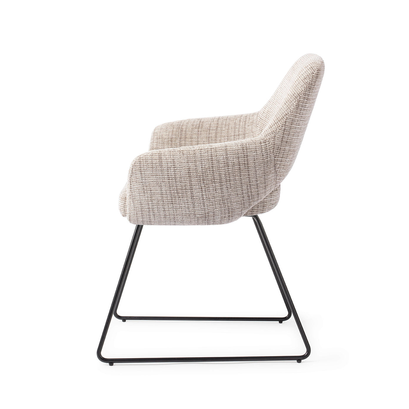 Yanai Dining Chair Caramel Grid Slide Black