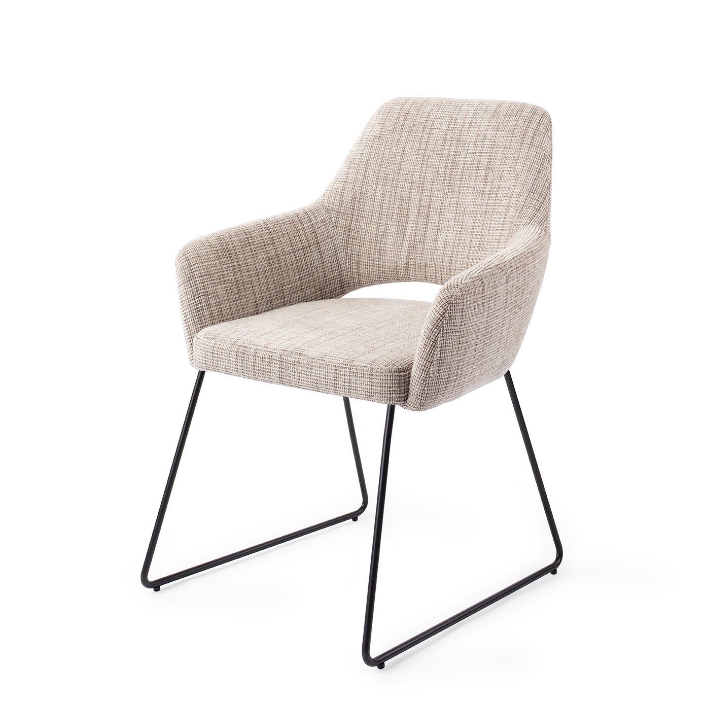 Yanai Dining Chair Caramel Grid Slide Black