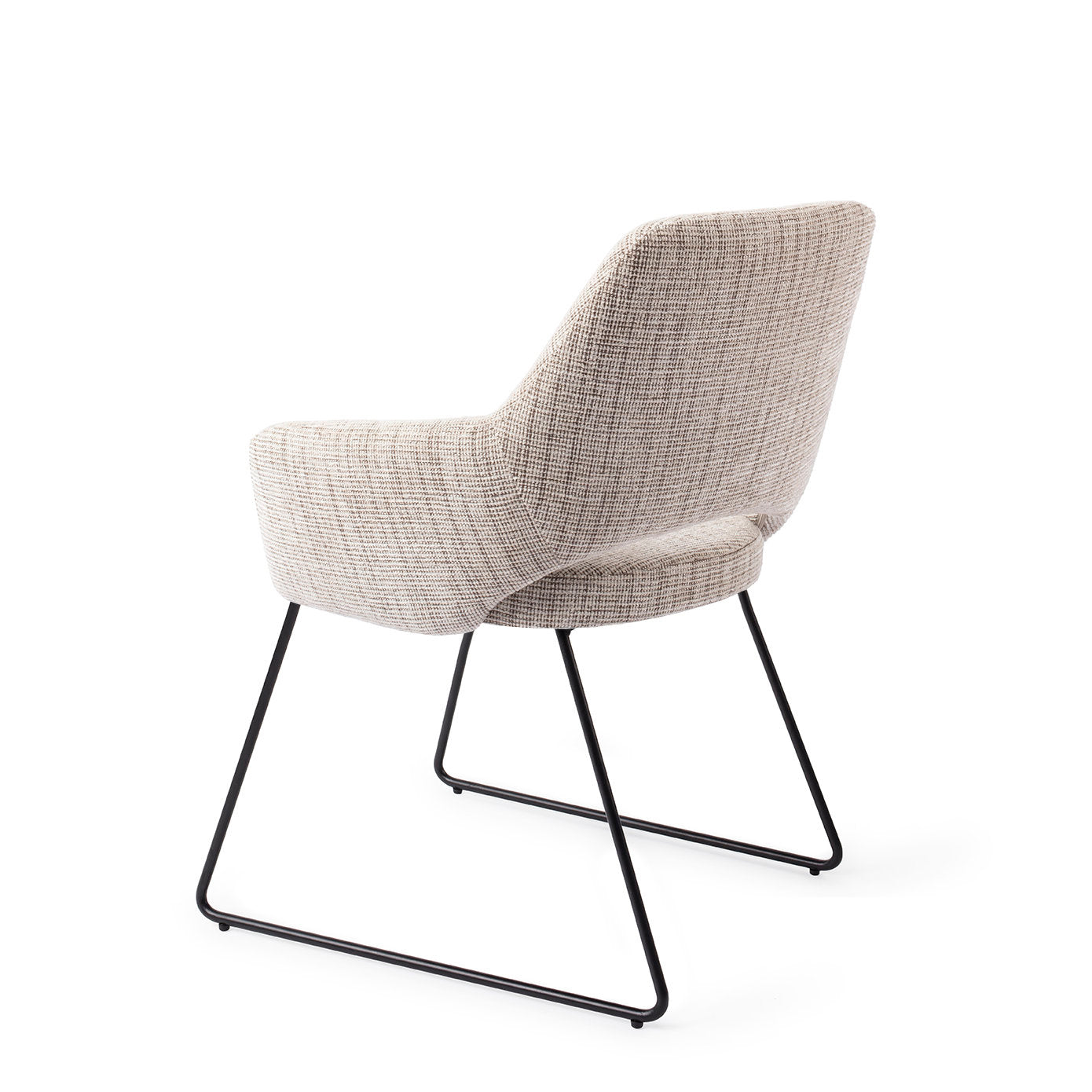 Yanai Dining Chair Caramel Grid Slide Black