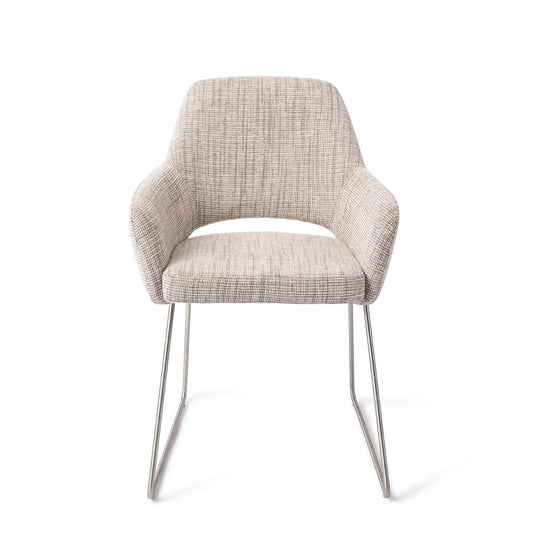 Yanai Dining Chair Caramel Grid Slide Steel