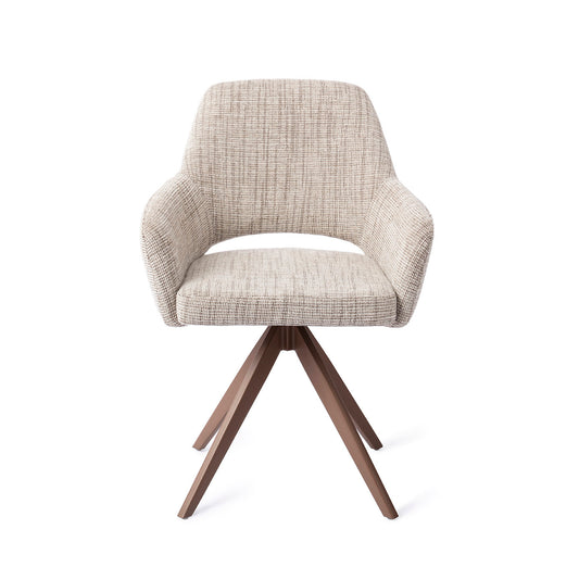 Yanai Dining Chair Caramel Grid Turn Brown
