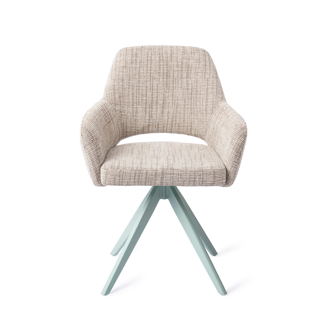 Yanai Dining Chair Caramel Grid Turn Mint