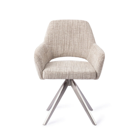 Yanai Dining Chair Caramel Grid Turn Steel