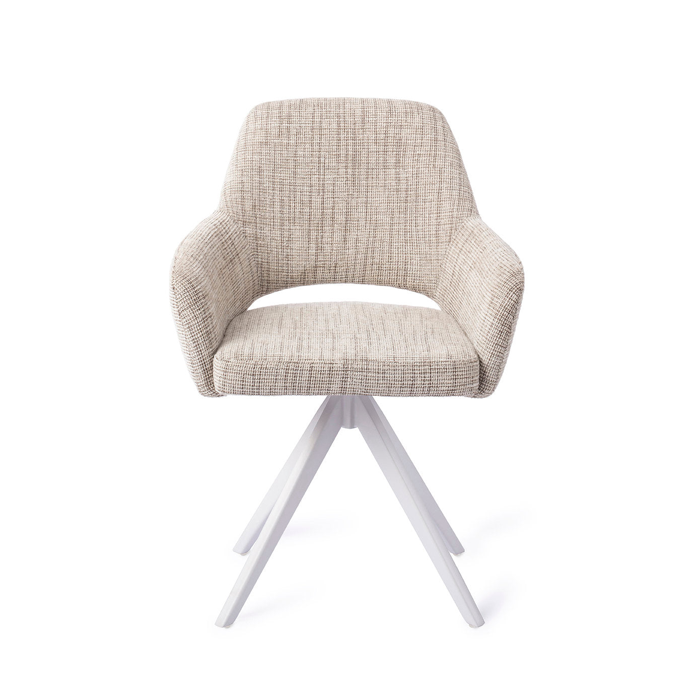 Yanai Dining Chair Caramel Grid Turn White