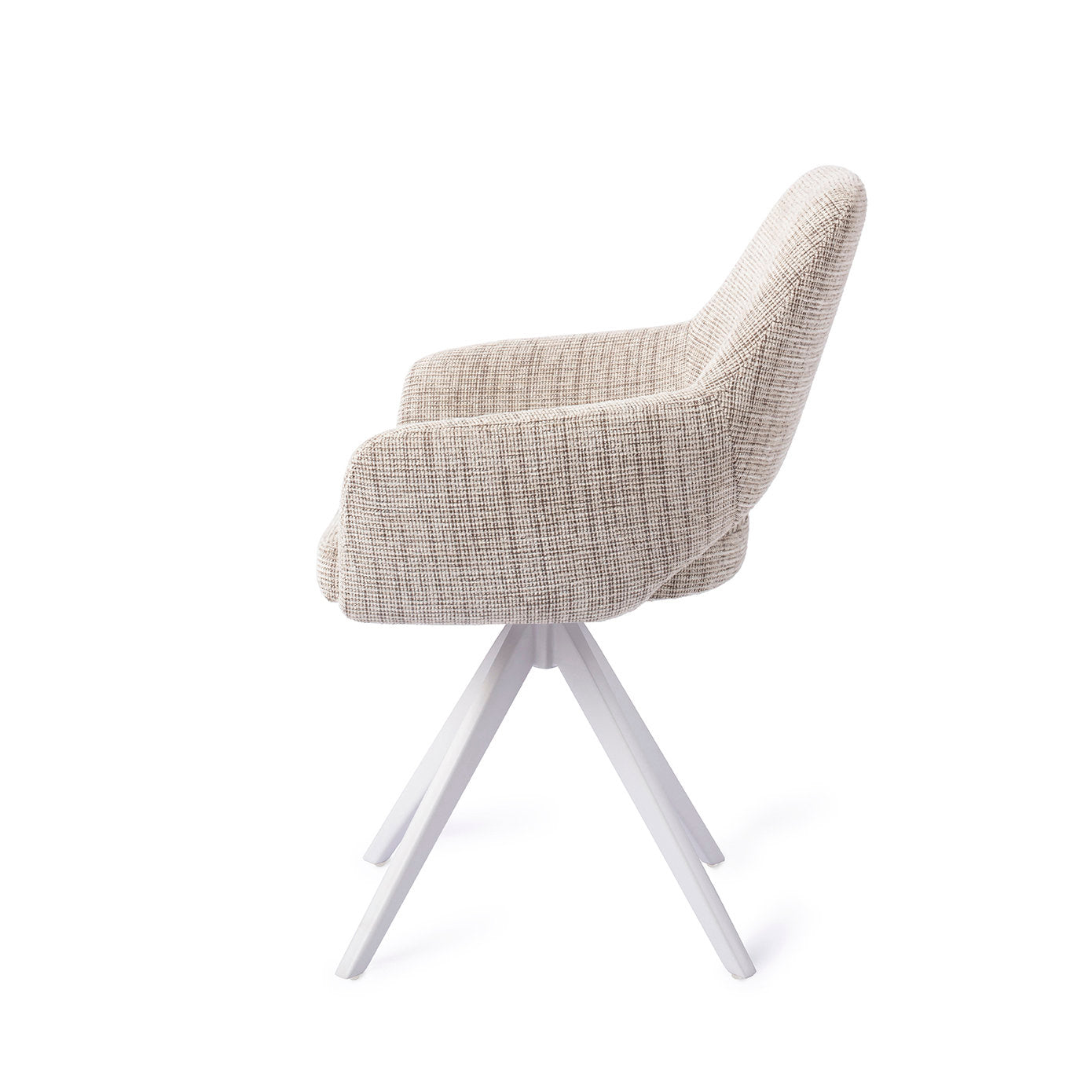 Yanai Dining Chair Caramel Grid Turn White
