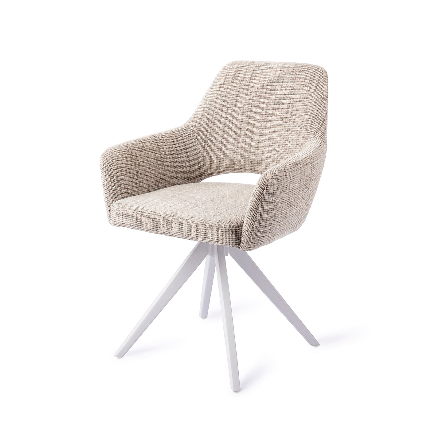 Yanai Dining Chair Caramel Grid Turn White