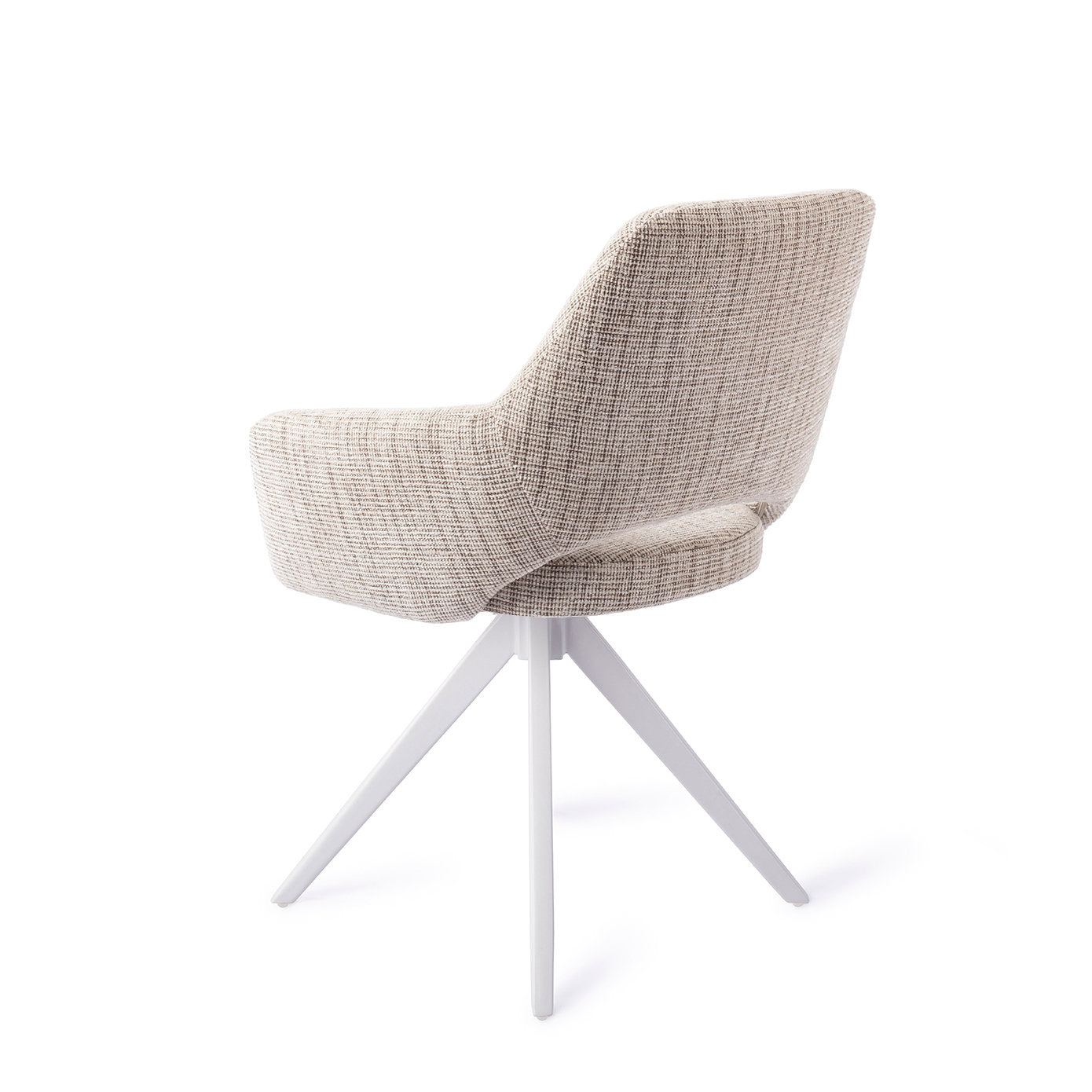 Yanai Dining Chair Caramel Grid Turn White