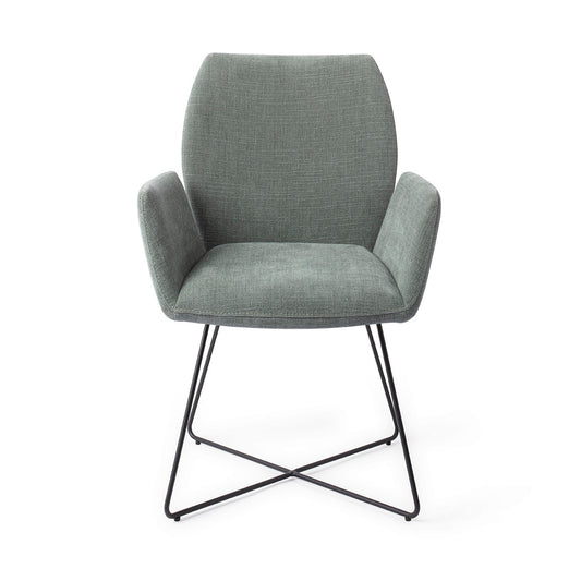 Misaki Dining Chair Breezy Blue Cross Black