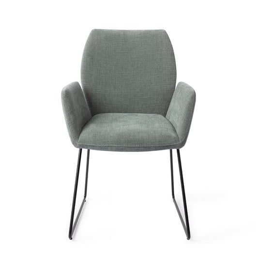 Misaki Dining Chair Breezy Blue Slide Black