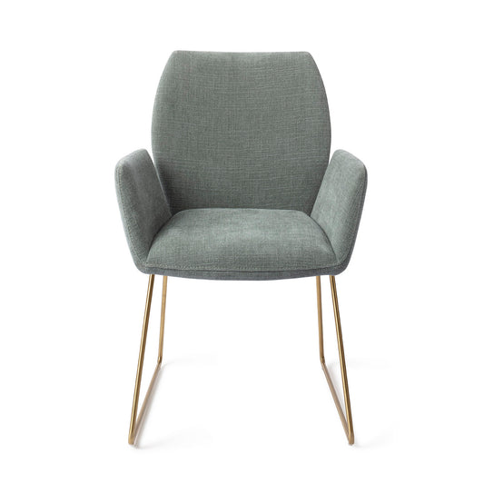 Misaki Dining Chair Breezy Blue Slide Gold