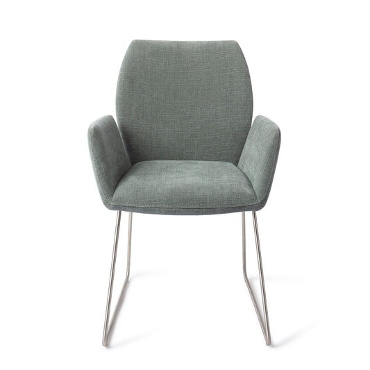 Misaki Dining Chair Breezy Blue Slide Steel