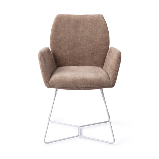 Misaki Dining Chair Mocha Mist Beehive White