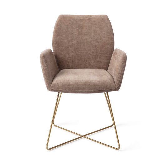 Misaki Dining Chair Mocha Mist Cross Gold