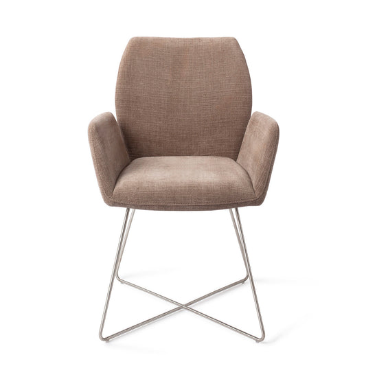 Misaki Dining Chair Mocha Mist Cross Steel