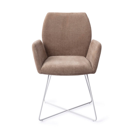 Misaki Dining Chair Mocha Mist Cross White