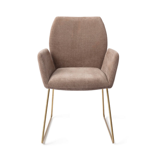 Misaki Dining Chair Mocha Mist Slide Gold