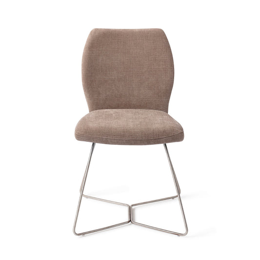Ikata Dining Chair Mocha Mist Beehive Steel