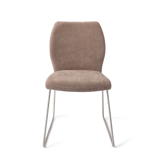 Ikata Dining Chair Mocha Mist Slide Steel