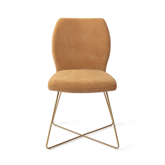 Ikata Dining Chair Honey Harvest Cross Gold