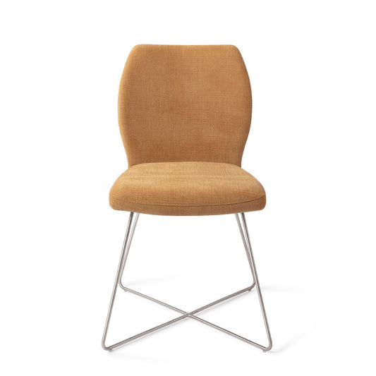 Ikata Dining Chair Honey Harvest Cross Steel