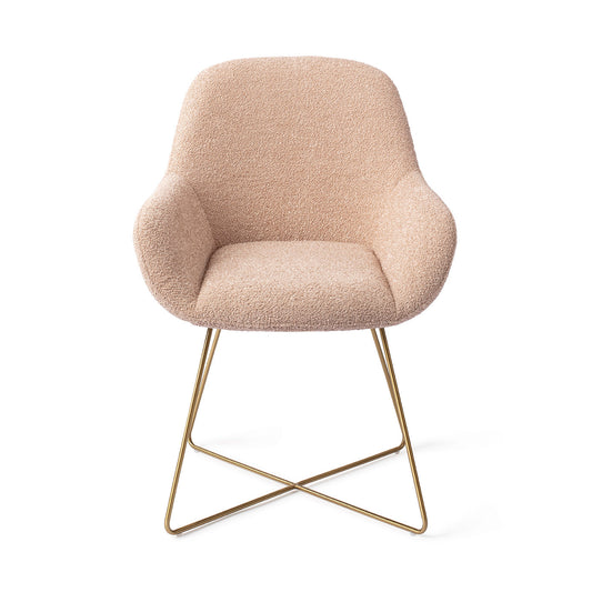 Kushi Dining Chair Flax Relax Cross Gold