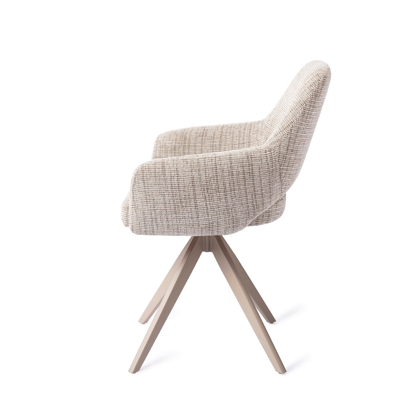 Yanai Dining Chair Caramel Grid Turn Beige