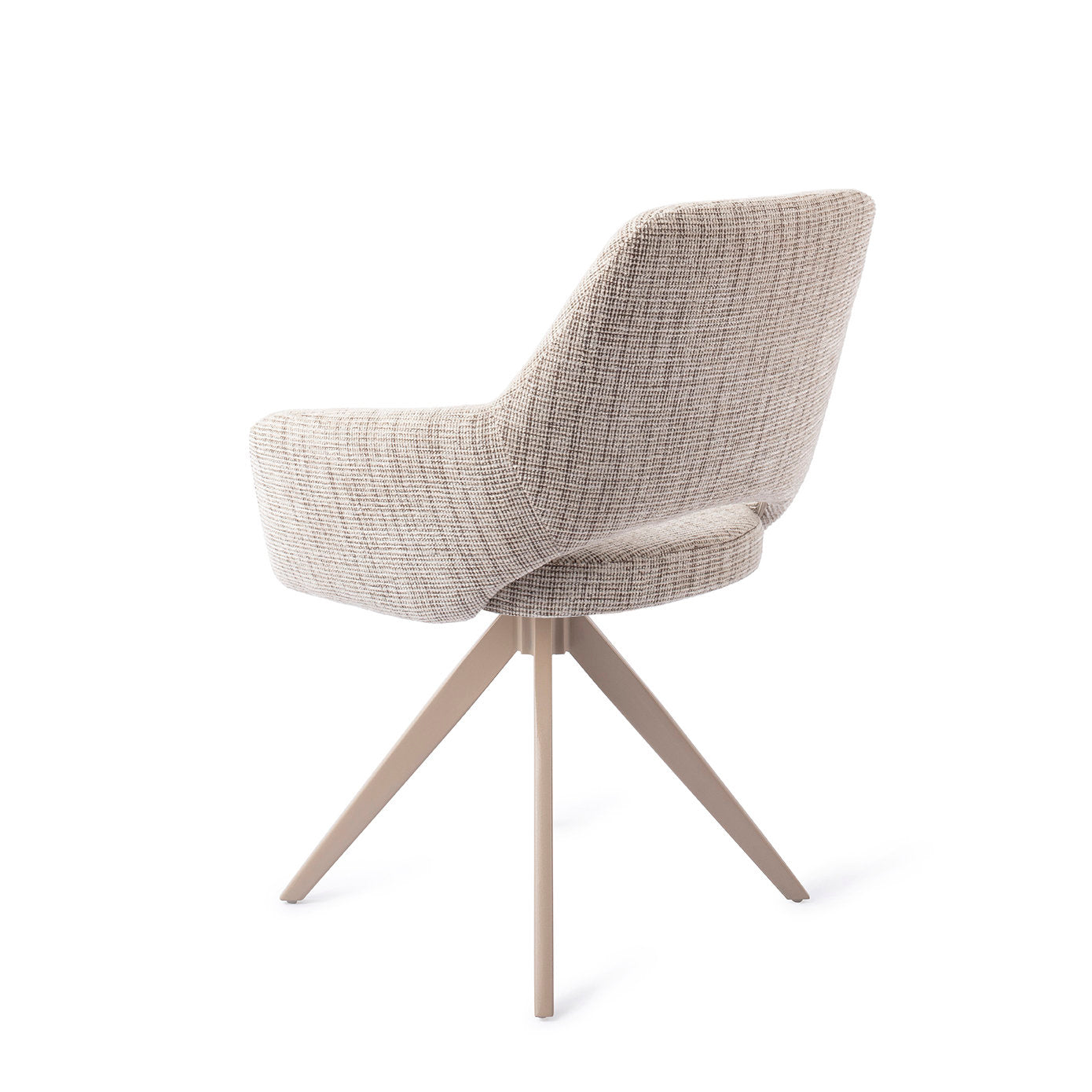 Yanai Dining Chair Caramel Grid Turn Beige