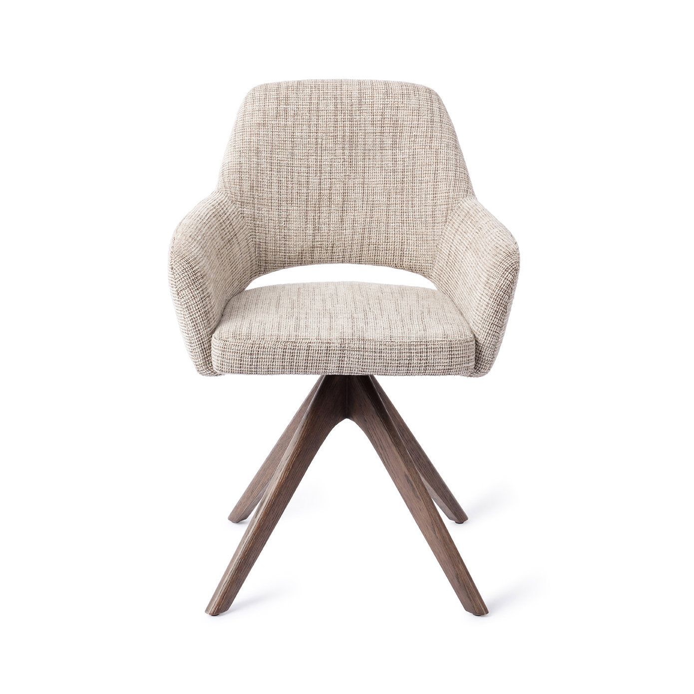 Yanai Dining Chair Caramel Grid Revolve Oak Walnut