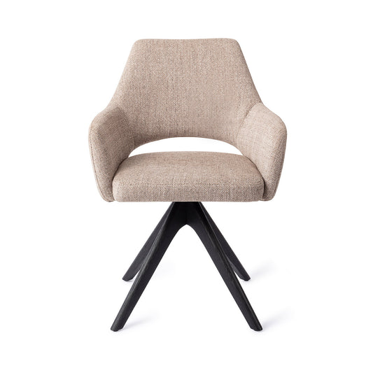 Yanai Dining Chair Biscuit Beach Revolve Oak Black