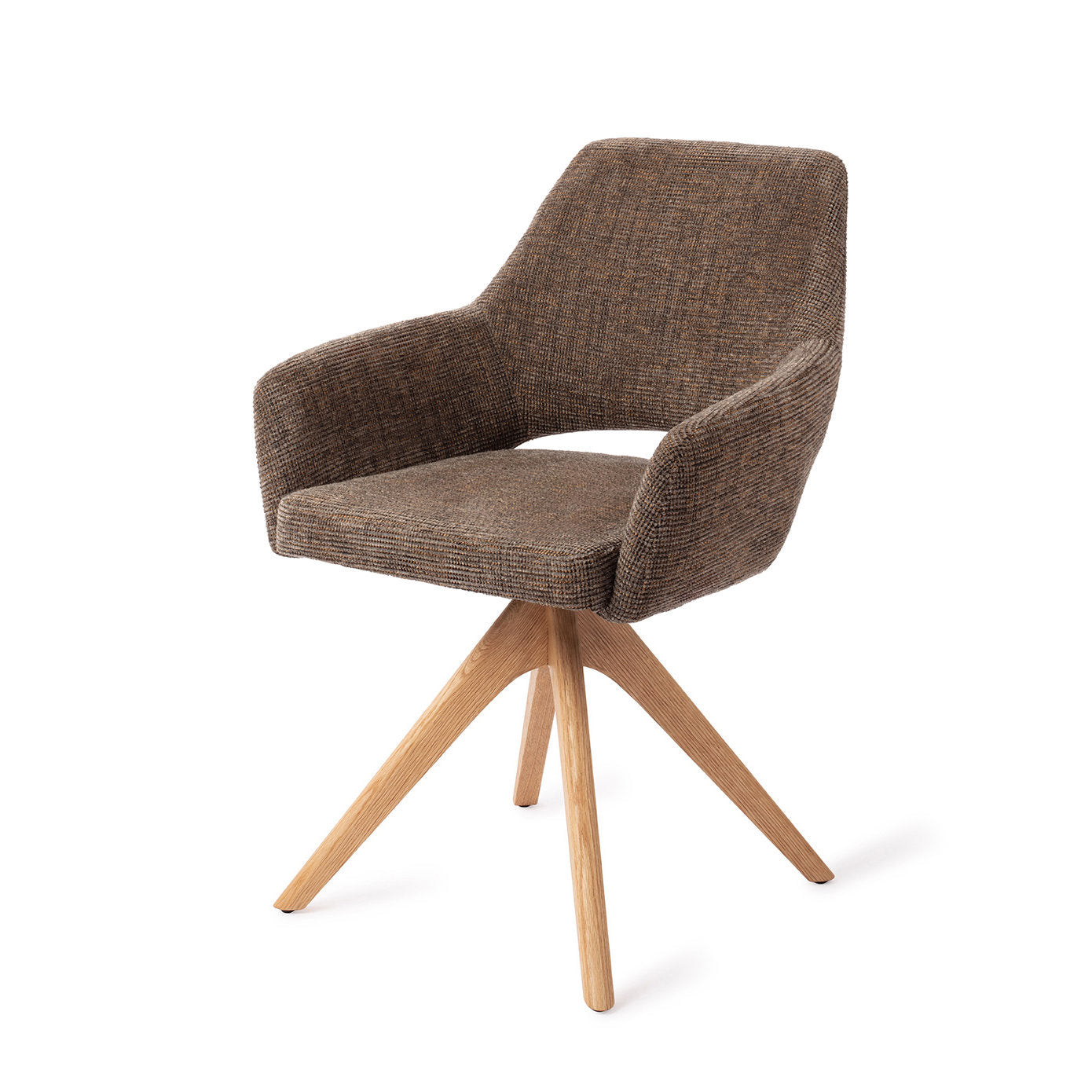 Yanai Dining Chair Checked Chestnut Revolve Oak Natural