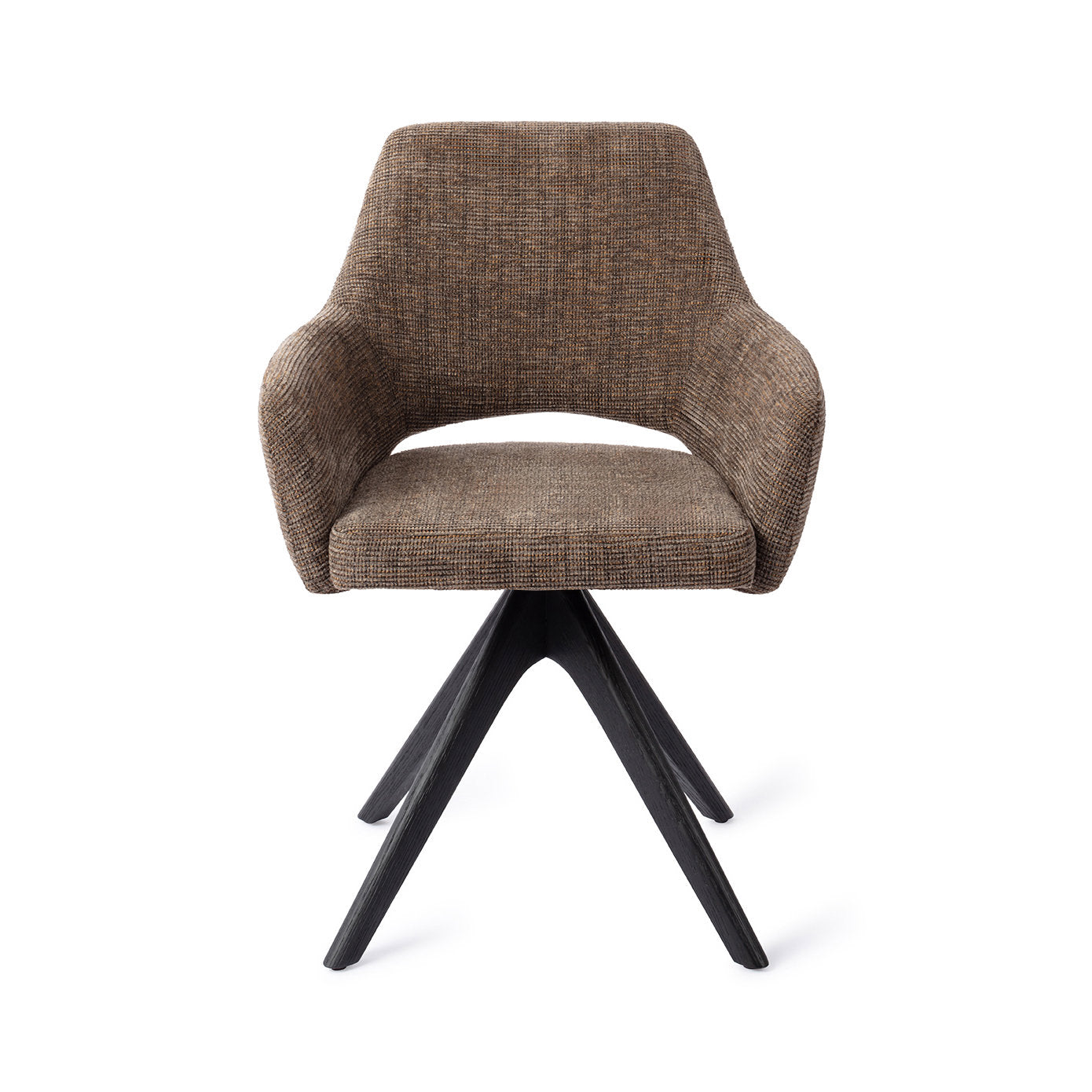 Yanai Dining Chair Checked Chestnut Revolve Oak Black