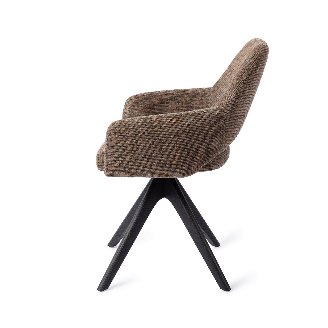 Yanai Dining Chair Checked Chestnut Revolve Oak Black