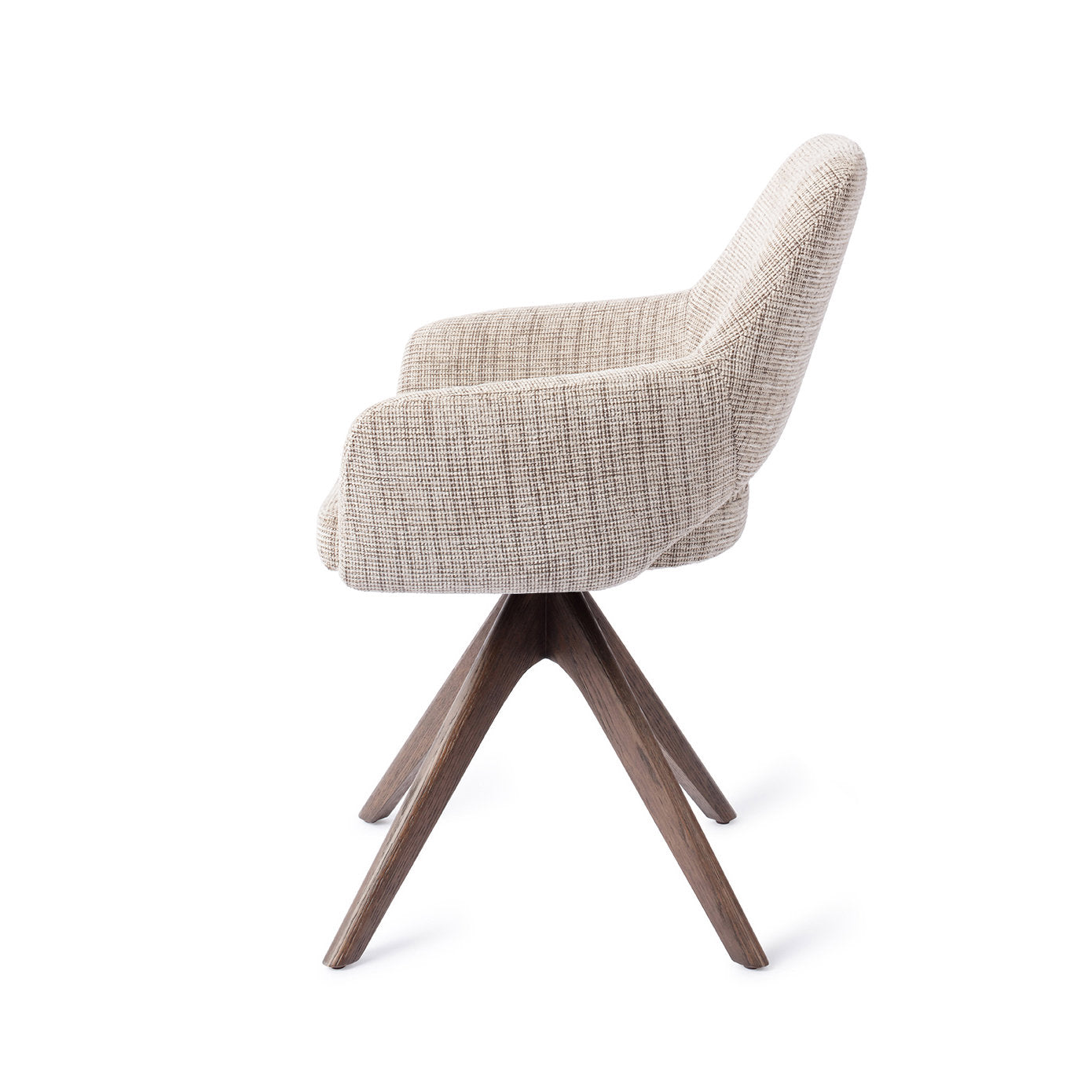 Yanai Dining Chair Caramel Grid Revolve Oak Walnut