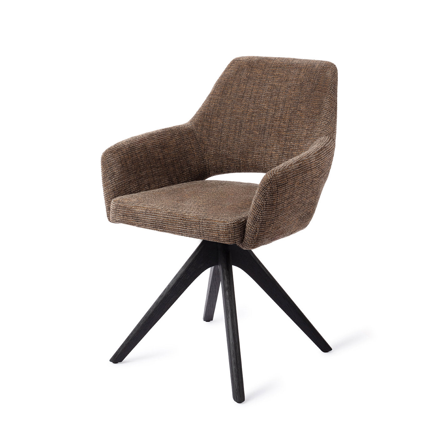 Yanai Dining Chair Checked Chestnut Revolve Oak Black