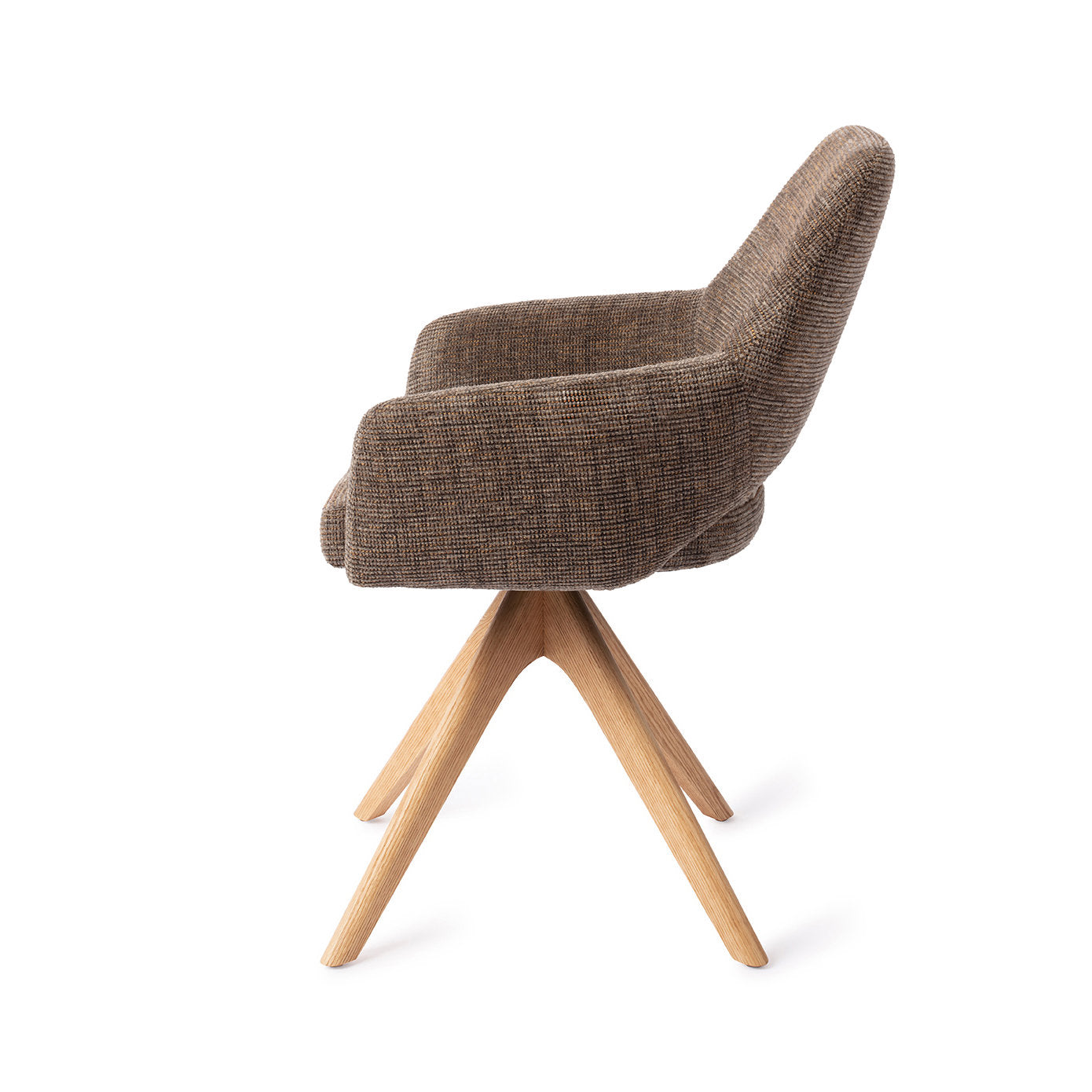 Yanai Dining Chair Checked Chestnut Revolve Oak Natural